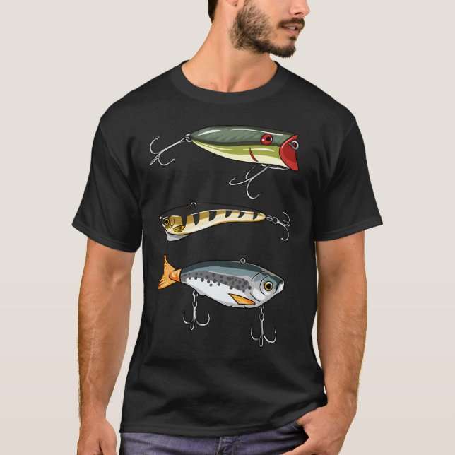 3 Fishing Lures T-Shirt (Front)
