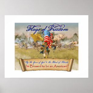 "3 Flags of Freedom" Value Poster