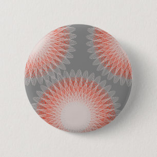 3 flower abstract art 6 cm round badge