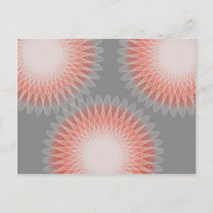 3 flower abstract art postcard