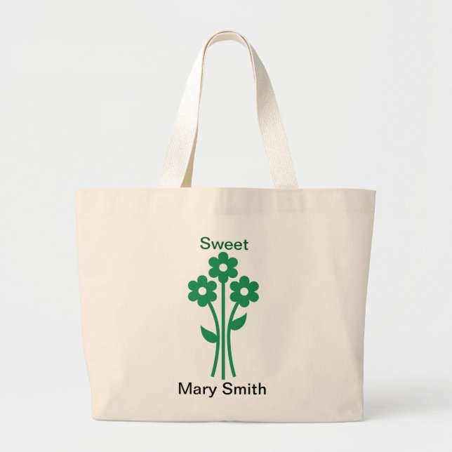 3 Flowers Large Tote Bag (Front)