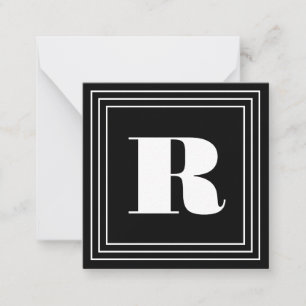 3 Frame Monogram   Black & White Card