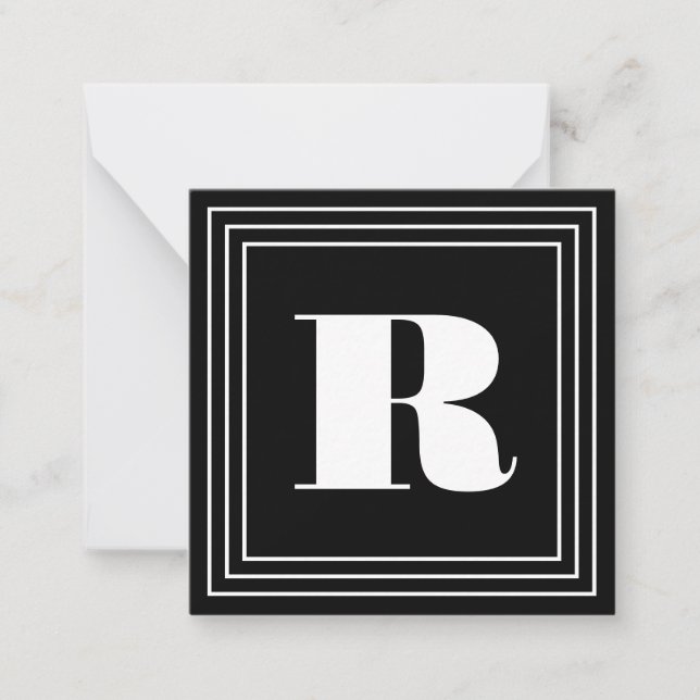 3 Frame Monogram | Black & White Card (Front)
