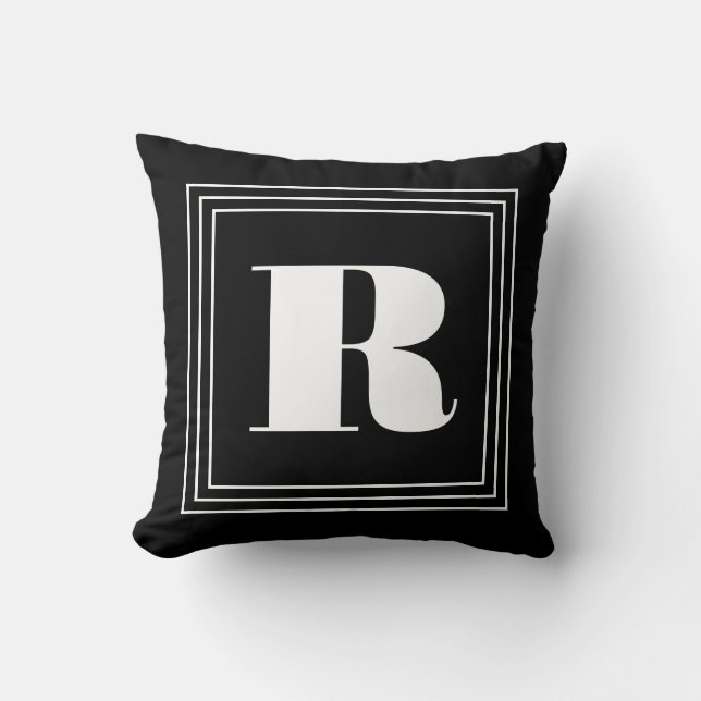 3 Frame Monogram | Black & White Cushion (Front)