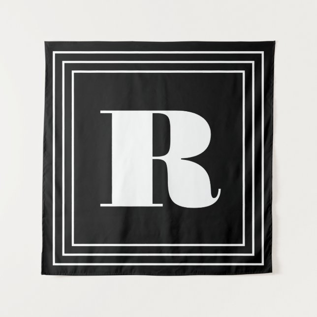 3 Frame Monogram | Black & White Tapestry (Front)