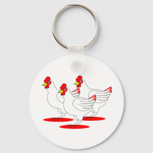 3 French Hens Key Ring