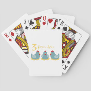 3 French Hens Playing Cards