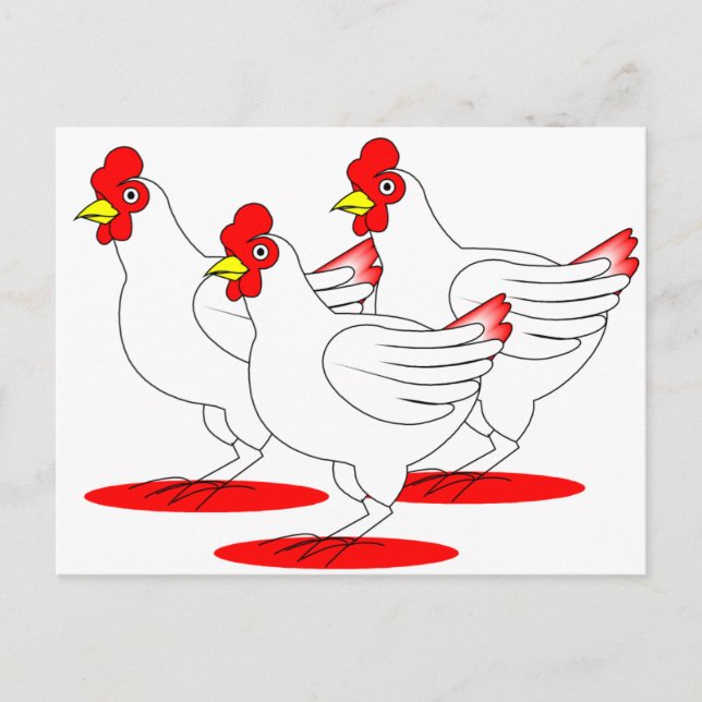 3 French Hens Postcard (Front)