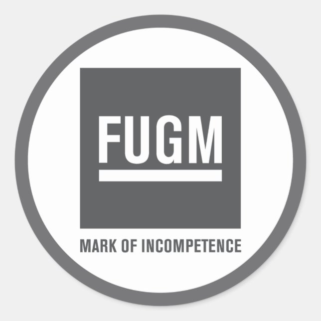 3" FUGM by SAB Sticker (Grey) (Front)
