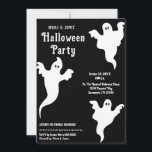 3 Ghosts Black & White Whimsical Halloween Party Invitation<br><div class="desc">Matching items available.</div>
