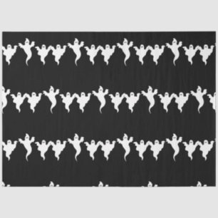 3 Ghosts Black & White Whimsical Halloween Party Tissue Paper