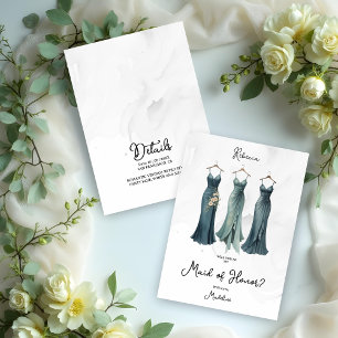 3 Glam Dusty Bridesmaid Dresses Watercolor Request