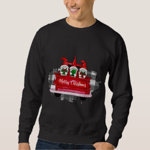 3 Gnomes In Little Red Truck Merry Christmas Trend Sweatshirt