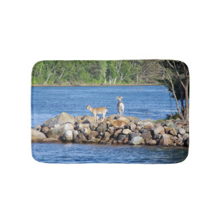 3 Goats on Rocks bathmat
