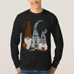 3 Halloween Gnomes Trick Or Treat Nordic Gnomes Pl T-Shirt