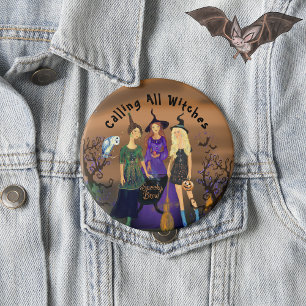 3 Halloween Witches Party Girl  6 Cm Round Badge
