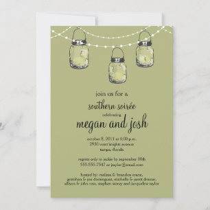 3 Hanging Mason Jars - Engagement Party Invitation