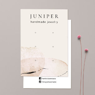 3 Hole Abstract Watercolor Earring Jewellery Displ Business Card