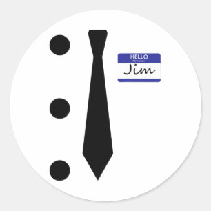 3 Hole Punch Jim Costume Easy Halloween T Shirt Classic Round Sticker