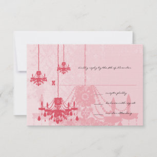 3 Honeysuckle Chandeliers Damask Wedding RSVP