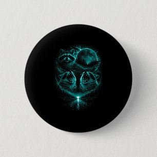 3 howling racoon cold blue full moon eclipse3 how 6 cm round badge