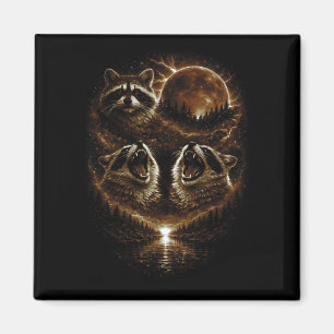 3 howling racoon mystic lunar blood moon eclipse3 magnet