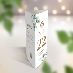 3 in 1 Table number, Menu & thank you card