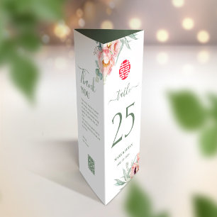 3 in 1 Table number, Menu & thank you card