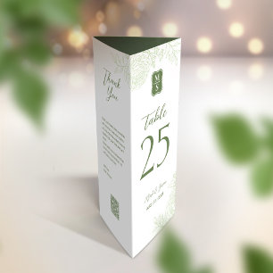 3 in 1 Table number, Menu & thank you card