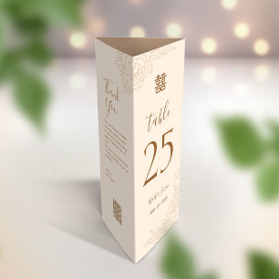 3 in 1 Table number, Menu & thank you card