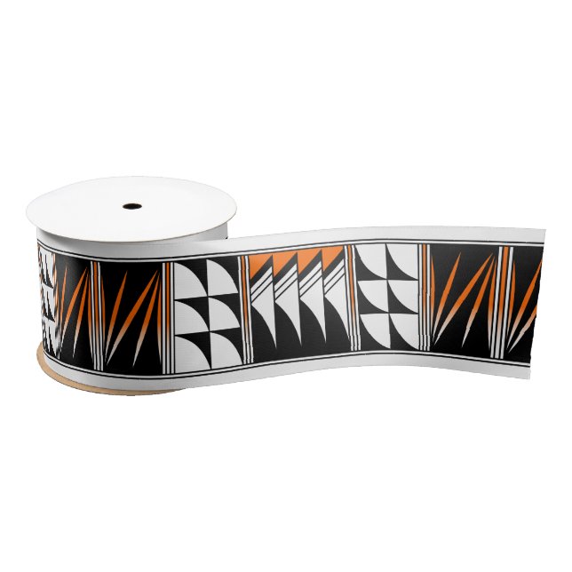 3 Inch Blessed Feathers in Orange Satin Ribbon (Spool)