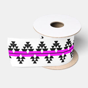 3 Inch Native Woven Stories - Pink - Satin Ribbon