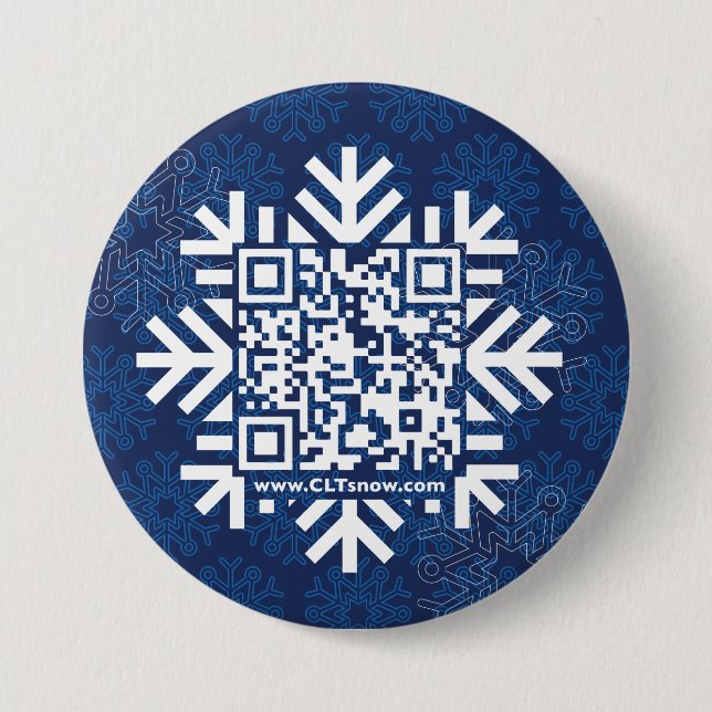 3 inch Round Button with QR-code Snowflake (Front)