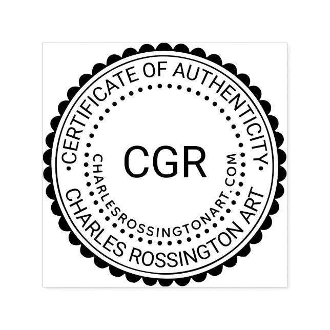 3 Initial Certificate of Authenticity #7B Name URL Self-inking Stamp (Design)