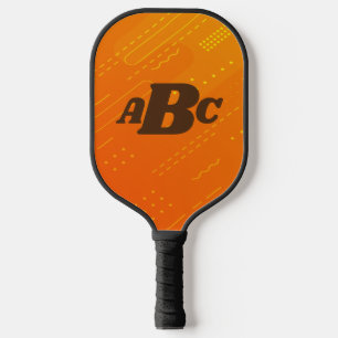 3 Initial Monogram Letter Orange Yellow Graduated  Pickleball Paddle