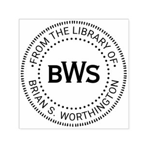 3 Initial Monogram Library Book Name #93 Self-inking Stamp