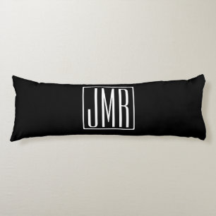3 Initials Monogram   Black & White (or diy colour Body Cushion