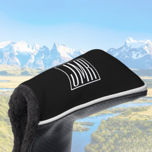 3 Initials Monogram Black & White (or diy colour Golf Head Cover