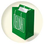 3 Initials Monogram | Green & White Medium Gift Bag<br><div class="desc">Customise with your initials.</div>