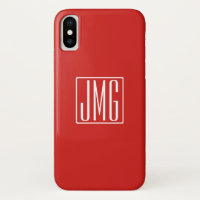 3 Initials Monogram | Red & White (or diy colour)