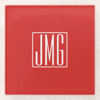 3 Initials Monogram | Red & White (or diy colour)