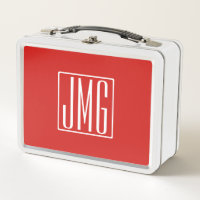 3 Initials Monogram | Red & White (or diy colour)