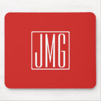 3 Initials Monogram | Red & White (or diy colour)