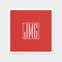 3 Initials Monogram | Red & White (or diy colour)