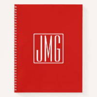 3 Initials Monogram | Red & White (or diy colour)