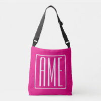 3 Initials Monogram | White On Hot Pink