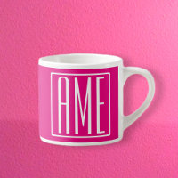 3 Initials Monogram | White On Hot Pink