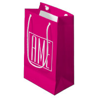 3 Initials Monogram | White On Hot Pink