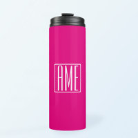 3 Initials Monogram | White On Hot Pink