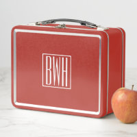 3 Initials Monogram | White/Red